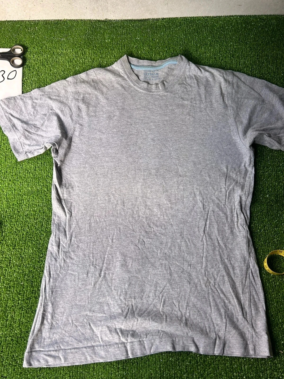 T-shirt blanc et gris uni - TEX Basic taille M